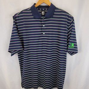 FootJoy Golf Polo Men's Dark Navy w/ Green Purple Stripes Brookville C.C. XL